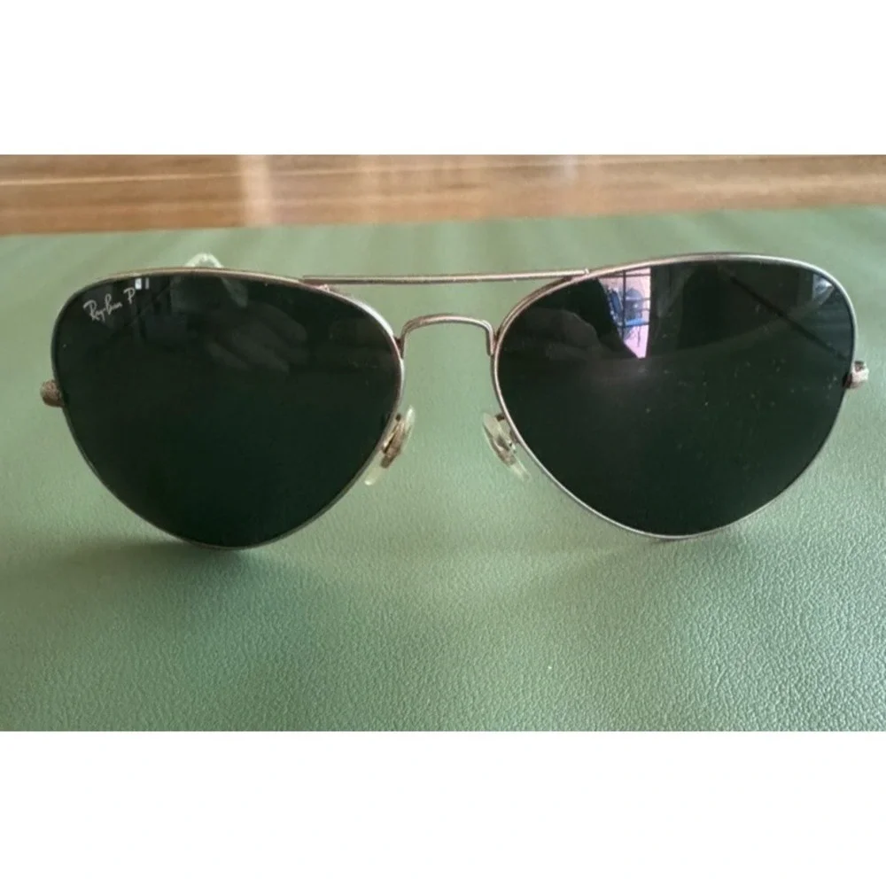 Ray-Ban Pilot Sunglasses Aviators Polarized Gold Tarnished Damaged For Parts